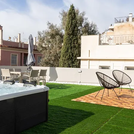 Acropolis Luxe Retreat 15 Ppl 6 Bdrm Neoclassical Jacuzzi Rooftop Apartment Athens